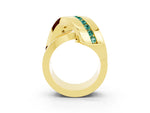 Pavé Round Green Sapphire Crossover Band in Yellow gold with Channel Setting_3