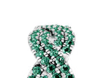 Pavé Round Green Sapphire Infinity Twist Band in Platinum with Shared Prong Setting_5