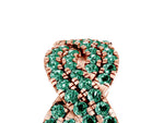 Pavé Round Green Sapphire Infinity Twist Band in Rose gold with Shared Prong Setting_5