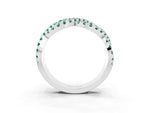 Pavé Round Green Sapphire Infinity Twist Band in Silver with Shared Prong Setting_3