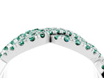 Pavé Round Green Sapphire Infinity Twist Band in White gold with Shared Prong Setting_4
