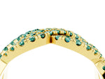 Pavé Round Green Sapphire Infinity Twist Band in Yellow gold with Shared Prong Setting_4
