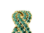 Pavé Round Green Sapphire Infinity Twist Band in Yellow gold with Shared Prong Setting_5
