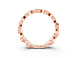 Pavé Round Green Sapphire Interlocking Eternity Band in Rose gold with Bezel Prong Setting_3
