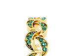Pavé Round Green Sapphire Interlocking Eternity Band in Yellow gold with Bezel Prong Setting_5