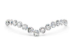 Pavé Round Moissanite Chevron Band in Platinum with Shared Prong Setting