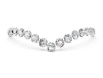 Pavé Round Moissanite Chevron Band in Rose gold with Shared Prong Setting