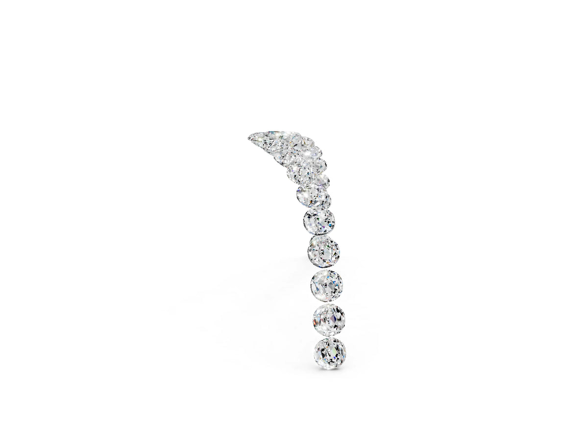 Pavé Round Moissanite Chevron Band in Rose gold with Shared Prong Setting_2