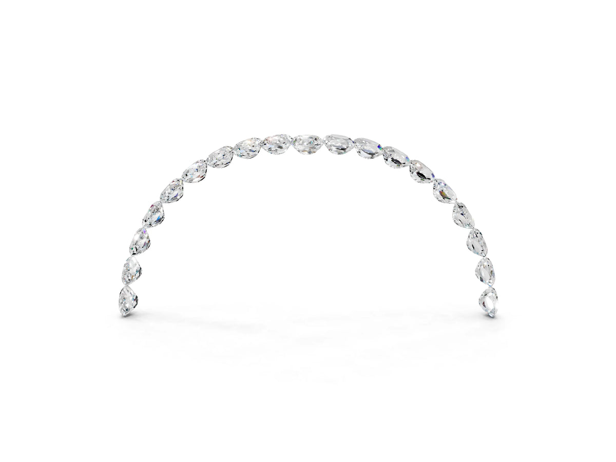 Pavé Round Moissanite Chevron Band in Rose gold with Shared Prong Setting_3