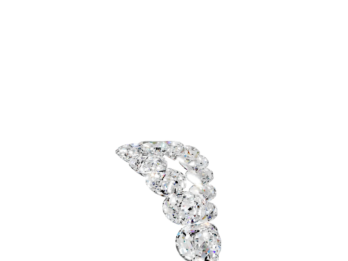 Pavé Round Moissanite Chevron Band in Rose gold with Shared Prong Setting_5