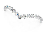 Pavé Round Moissanite Chevron Band in Silver with Shared Prong Setting_1