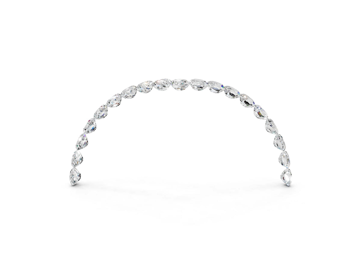 Pavé Round Moissanite Chevron Band in Silver with Shared Prong Setting_3