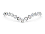 Pavé Round Moissanite Chevron Band in Yellow gold with Shared Prong Setting