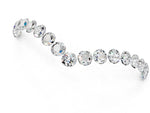 Pavé Round Moissanite Chevron Band in Yellow gold with Shared Prong Setting_1