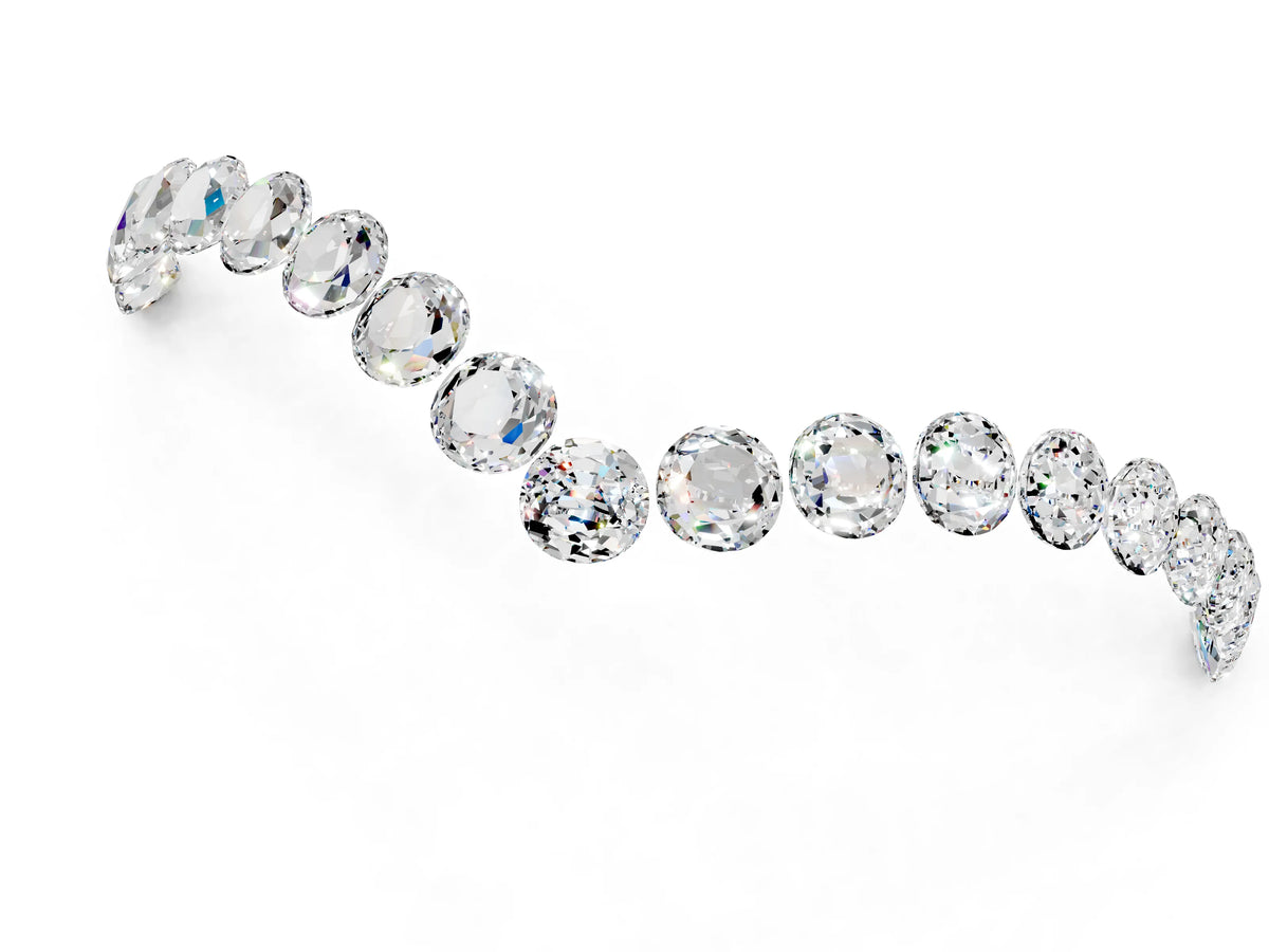 Pavé Round Moissanite Chevron Band in Yellow gold with Shared Prong Setting_1