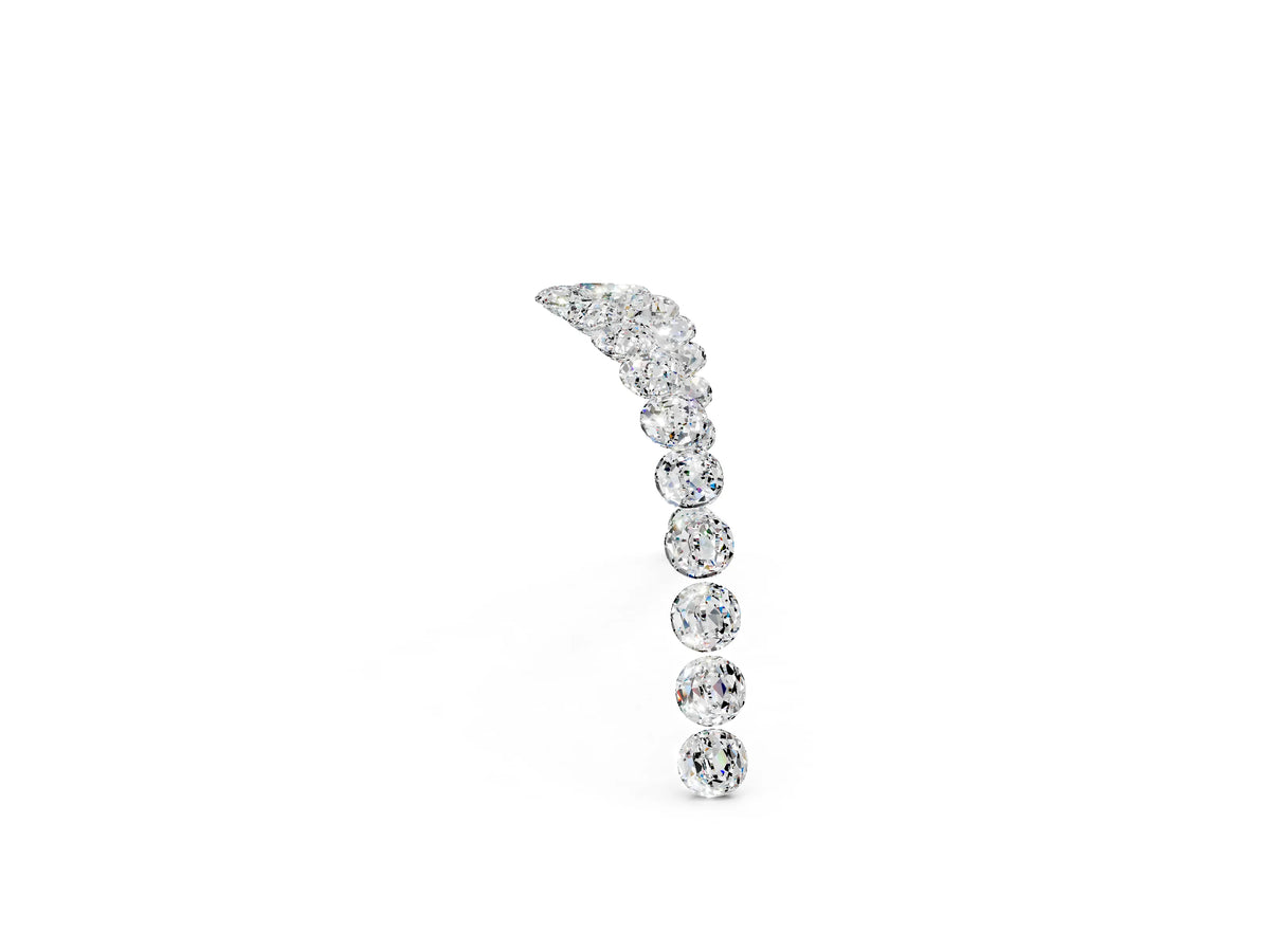 Pavé Round Moissanite Chevron Band in Yellow gold with Shared Prong Setting_2