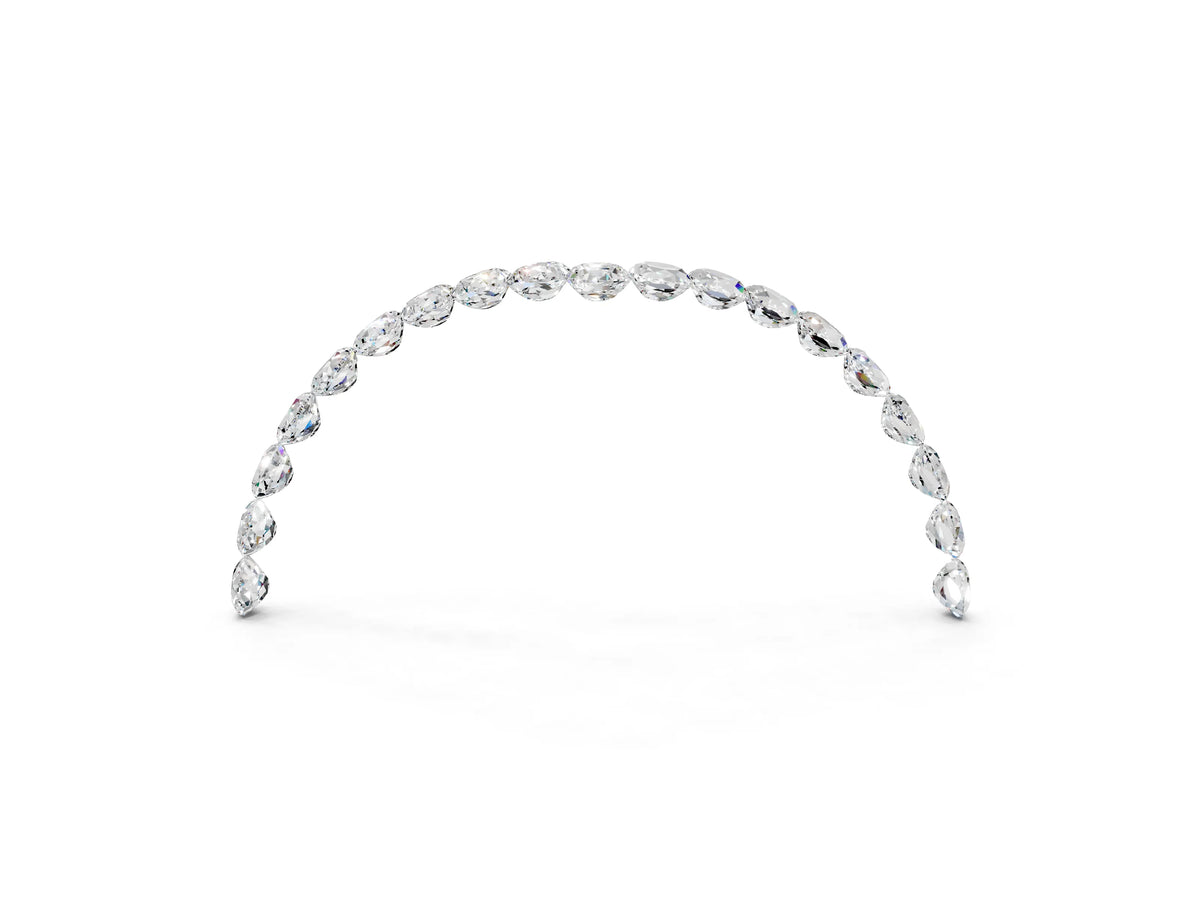 Pavé Round Moissanite Chevron Band in Yellow gold with Shared Prong Setting_3