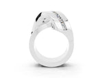 Pavé Round Moissanite Crossover Band in Silver with Channel Setting_3