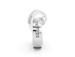 Pavé Round Moissanite Crossover Band in White gold with Channel Setting_2