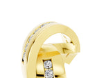 Pavé Round Moissanite Crossover Band in Yellow gold with Channel Setting_5