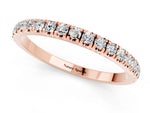 Pavé Round Moissanite Half Eternity Band in Rose gold with Shared Prong Setting_1