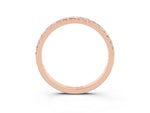 Pavé Round Moissanite Half Eternity Band in Rose gold with Shared Prong Setting_3