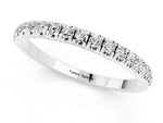 Pavé Round Moissanite Half Eternity Band in Silver with Shared Prong Setting_1