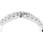 Pavé Round Moissanite Infinity Twist Band in Platinum with Shared Prong Setting_4
