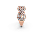Pavé Round Moissanite Infinity Twist Band in Rose gold with Shared Prong Setting_2
