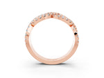 Pavé Round Moissanite Infinity Twist Band in Rose gold with Shared Prong Setting_3