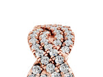 Pavé Round Moissanite Infinity Twist Band in Rose gold with Shared Prong Setting_5