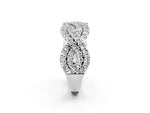 Pavé Round Moissanite Infinity Twist Band in Silver with Shared Prong Setting_2