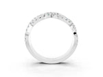 Pavé Round Moissanite Infinity Twist Band in Silver with Shared Prong Setting_3
