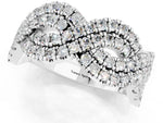 Pavé Round Moissanite Infinity Twist Band in White gold with Shared Prong Setting_1