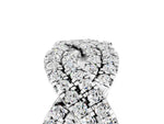 Pavé Round Moissanite Infinity Twist Band in White gold with Shared Prong Setting_5