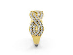 Pavé Round Moissanite Infinity Twist Band in Yellow gold with Shared Prong Setting_2
