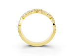 Pavé Round Moissanite Infinity Twist Band in Yellow gold with Shared Prong Setting_3