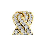 Pavé Round Moissanite Infinity Twist Band in Yellow gold with Shared Prong Setting_5