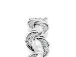 Pavé Round Moissanite Interlocking Eternity Band in Platinum with Bezel Prong Setting_5