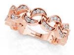 Pavé Round Moissanite Interlocking Eternity Band in Rose gold with Bezel Prong Setting_1