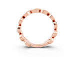 Pavé Round Moissanite Interlocking Eternity Band in Rose gold with Bezel Prong Setting_3