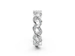 Pavé Round Moissanite Interlocking Eternity Band in Silver with Bezel Prong Setting_2