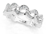 Pavé Round Moissanite Interlocking Eternity Band in White gold with Bezel Prong Setting_1