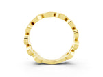 Pavé Round Moissanite Interlocking Eternity Band in Yellow gold with Bezel Prong Setting_3