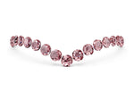 Pavé Round Morganite Chevron Band in Platinum with Shared Prong Setting