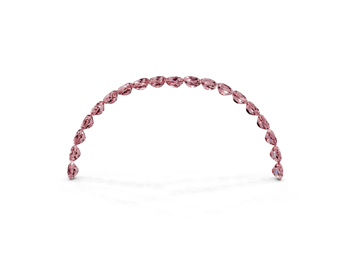 Pavé Round Morganite Chevron Band in Rose gold with Shared Prong Setting_3
