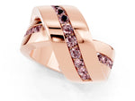 Pavé Round Morganite Crossover Band in Rose gold with Channel Setting_1