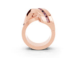 Pavé Round Morganite Crossover Band in Rose gold with Channel Setting_3