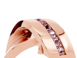 Pavé Round Morganite Crossover Band in Rose gold with Channel Setting_4