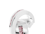 Pavé Round Morganite Crossover Band in Silver with Channel Setting_5